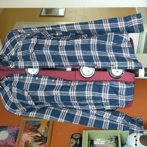 Blue/red flannel, women's small.